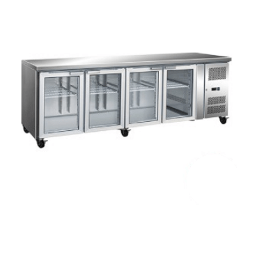 4 Glass Door Gastronorm Bench Fridge