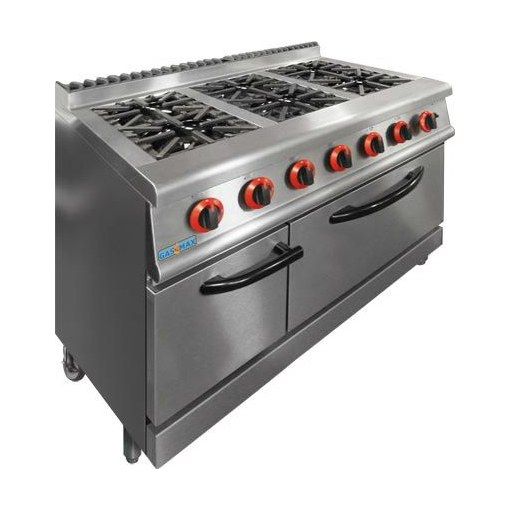 JZH-RP-6 GASMAX Natural Gas 6 Burner Top On Oven with Flame Failure