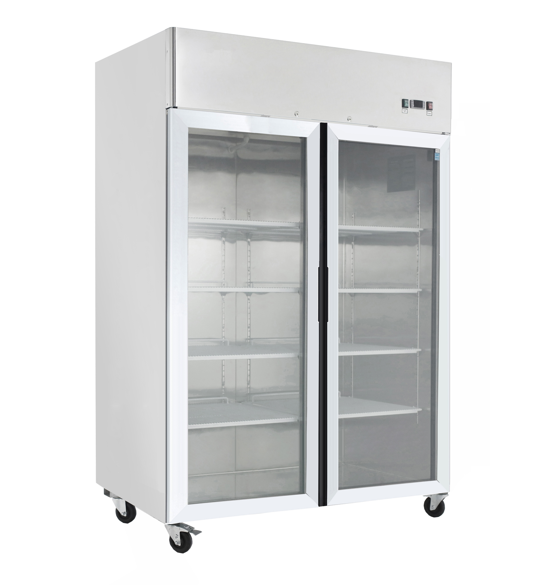 Commercial Upright Fridges - Two Door Stainless Steel Glass / Display Fridge - Top (Showroom Model)