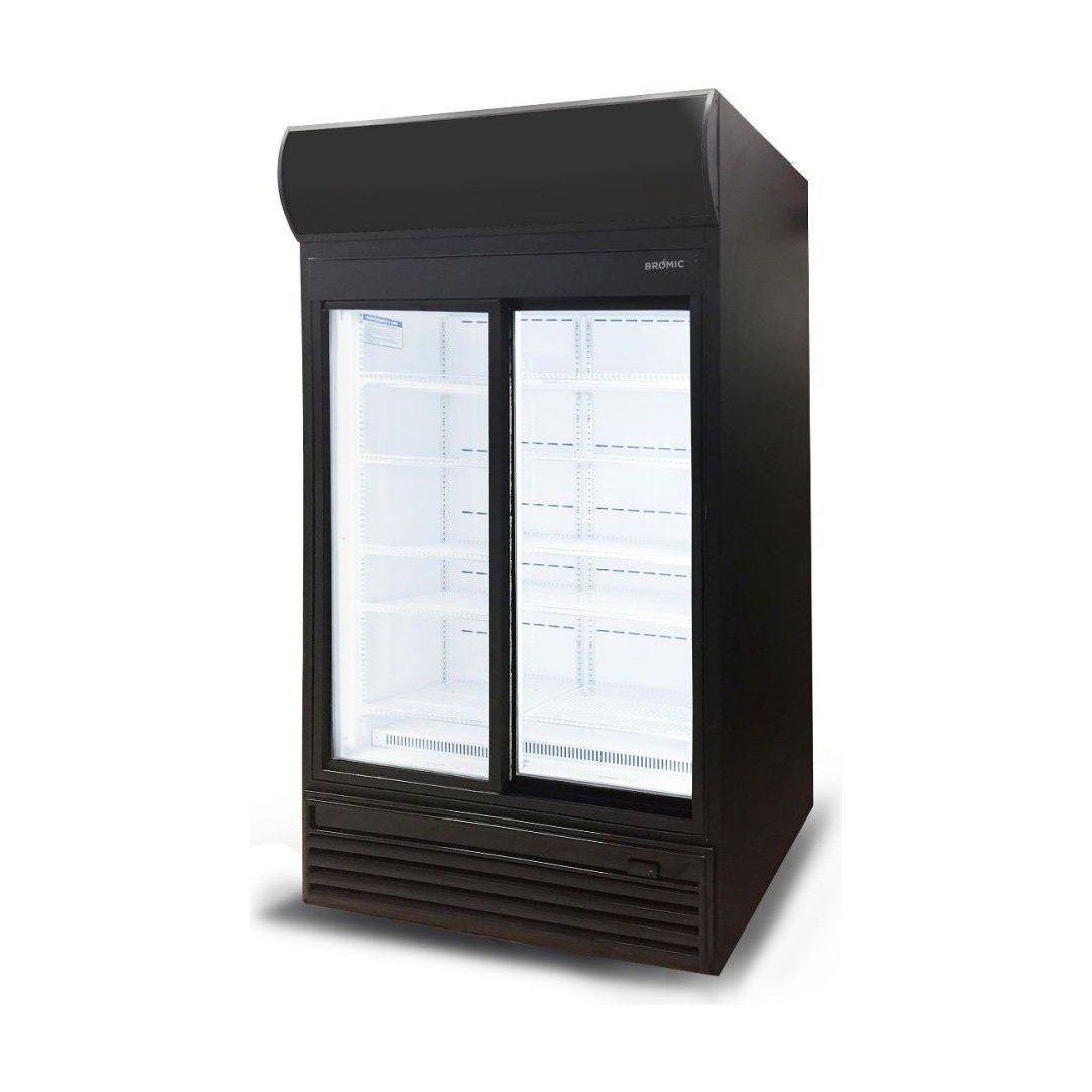 GM0980LS LED Sliding Glass Door 945L Upright Display Chiller with Lightbox