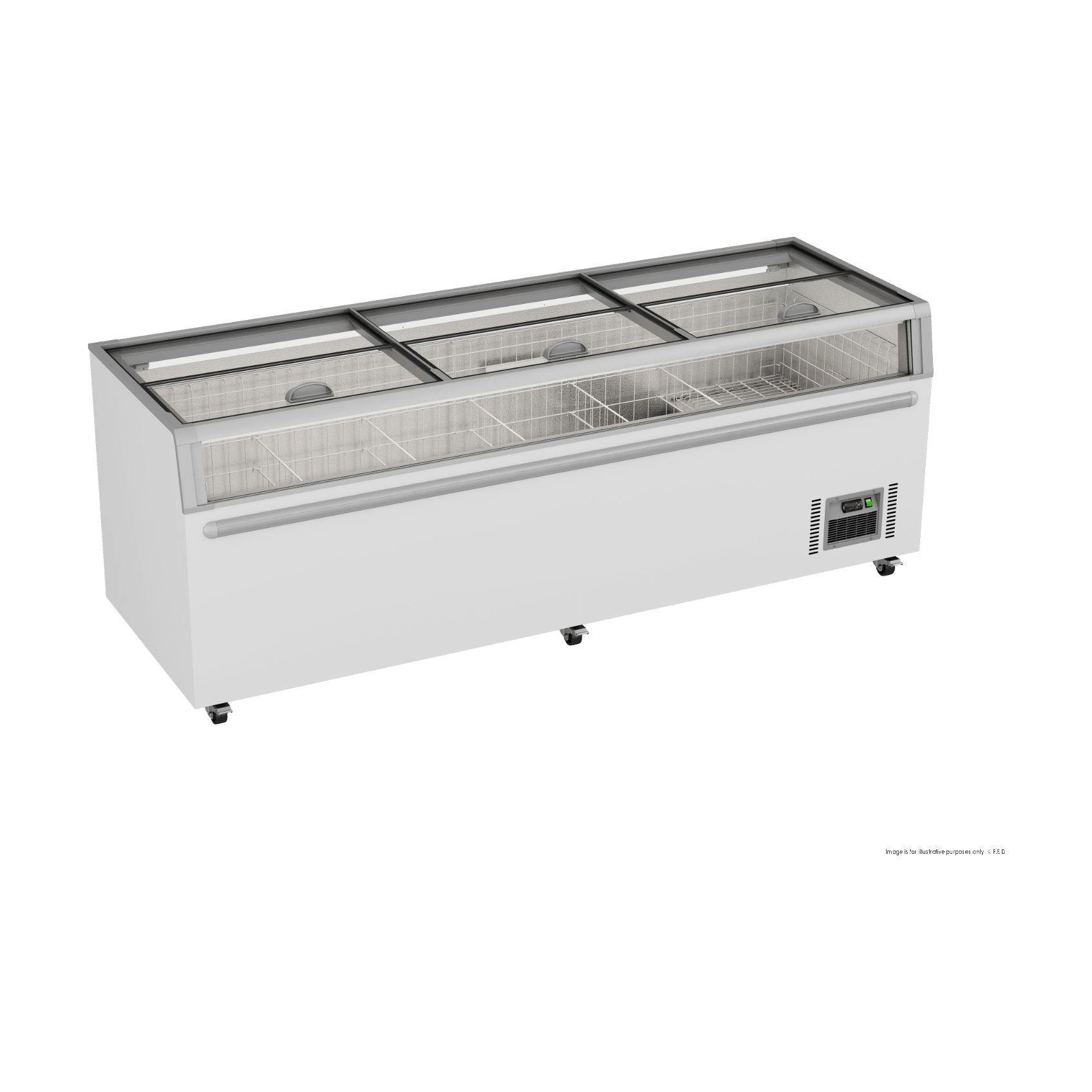 Thermaster Supermarket Island Freezer with Glass Sliding Lids ZCD-L250G