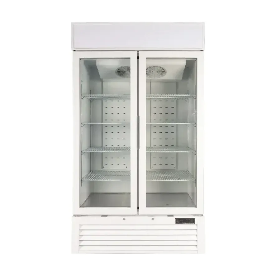 Commercial Display Freezer - Two Door Stainless Steel Glass Upright Freezer - 1000L - Bottom Unit