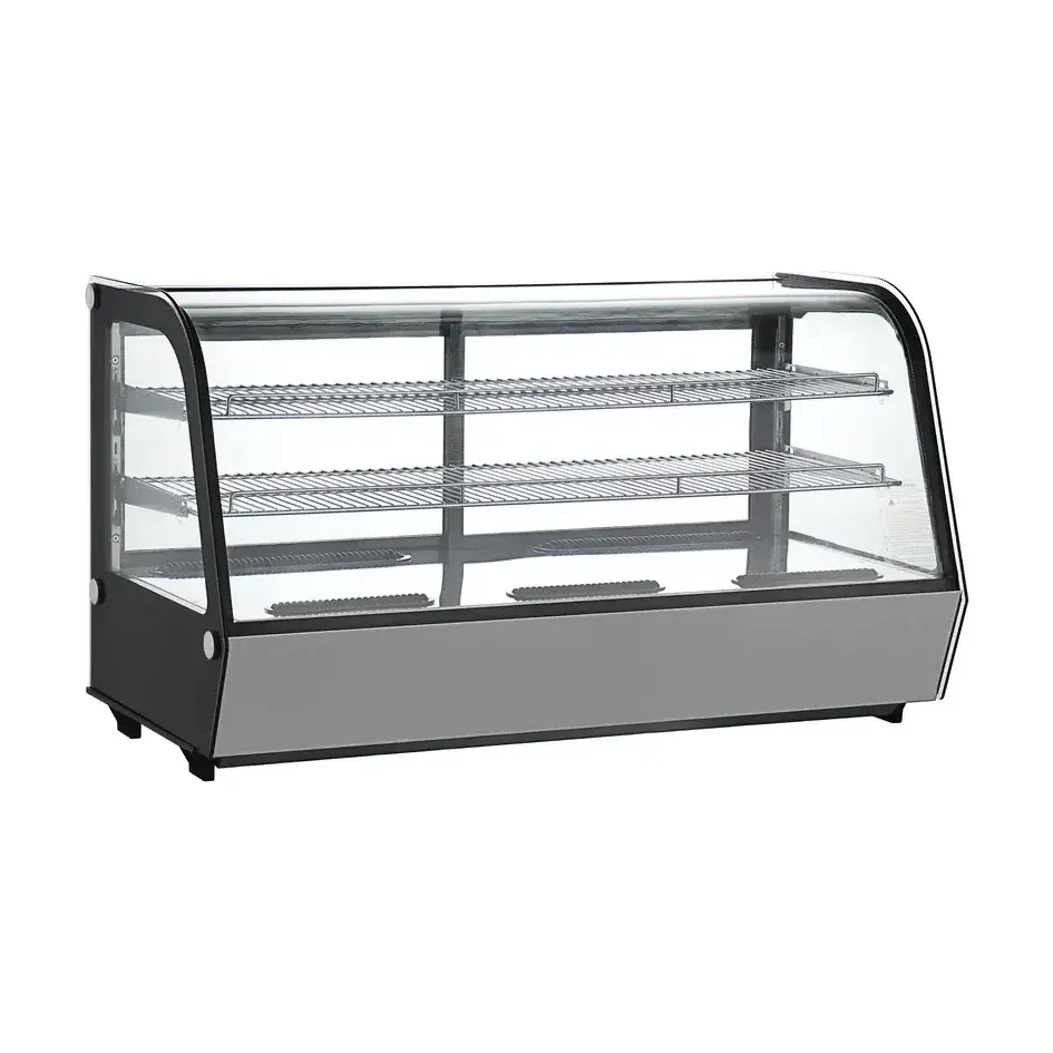 1.2m Countertop Curved Glass Cake Food Bakery Display Fridge / Showcase - 200L