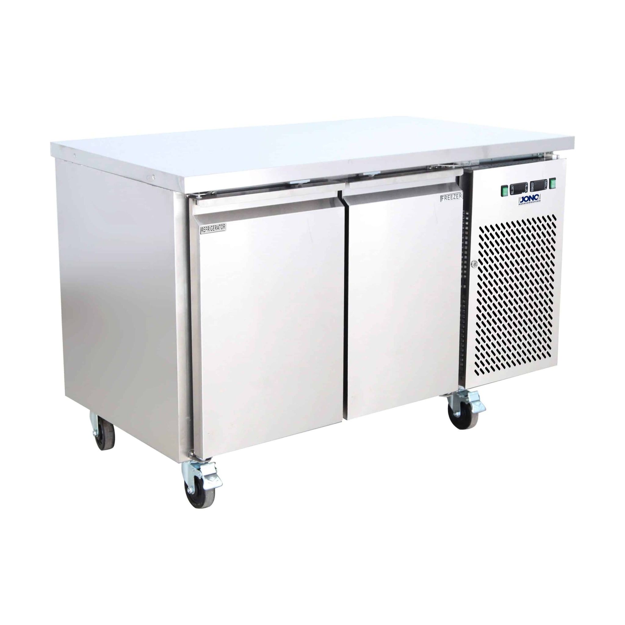 Commercial Two Door Under Bench Dual Fridge Freezer (GN)