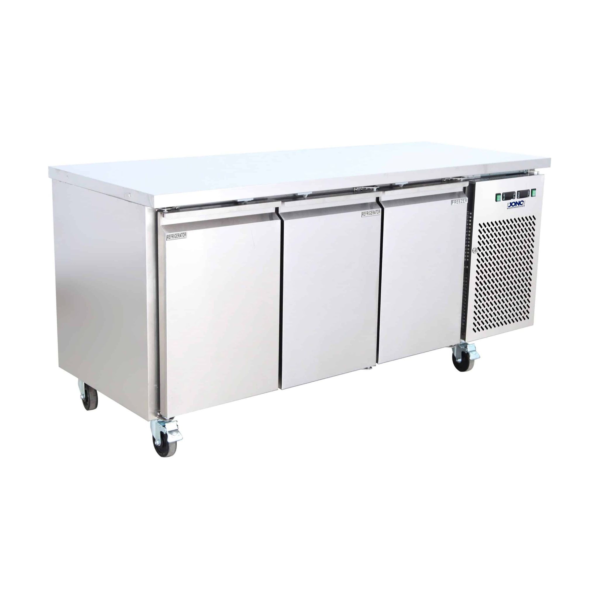 Commercial Three Door Under Bench Dual Fridge Freezer (GN)