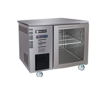 Under Bench Glass Door Fridge 900mm