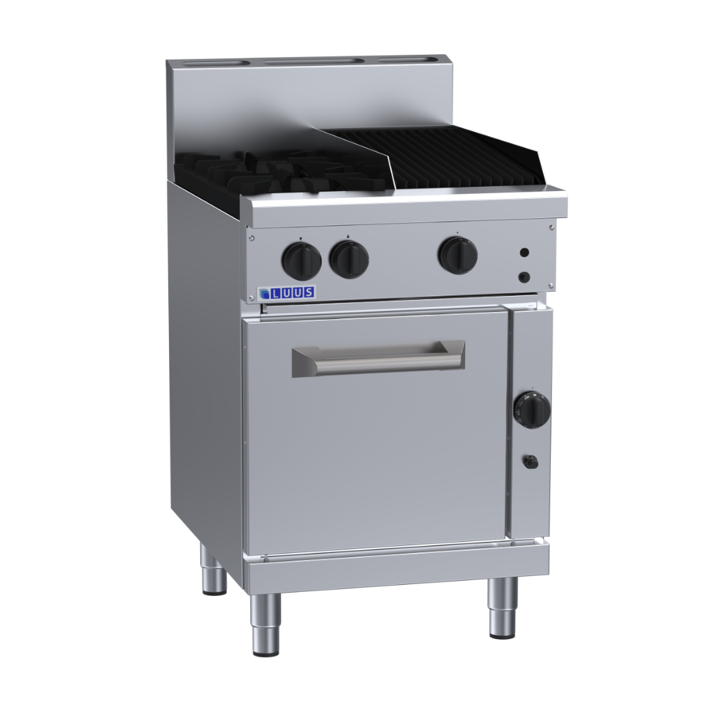 Luus 2 Burner 300mm Chargrill & Static Oven with flame failure