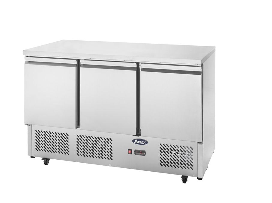 Atosa 3 Doors Table Saladette Fridge 1365mm