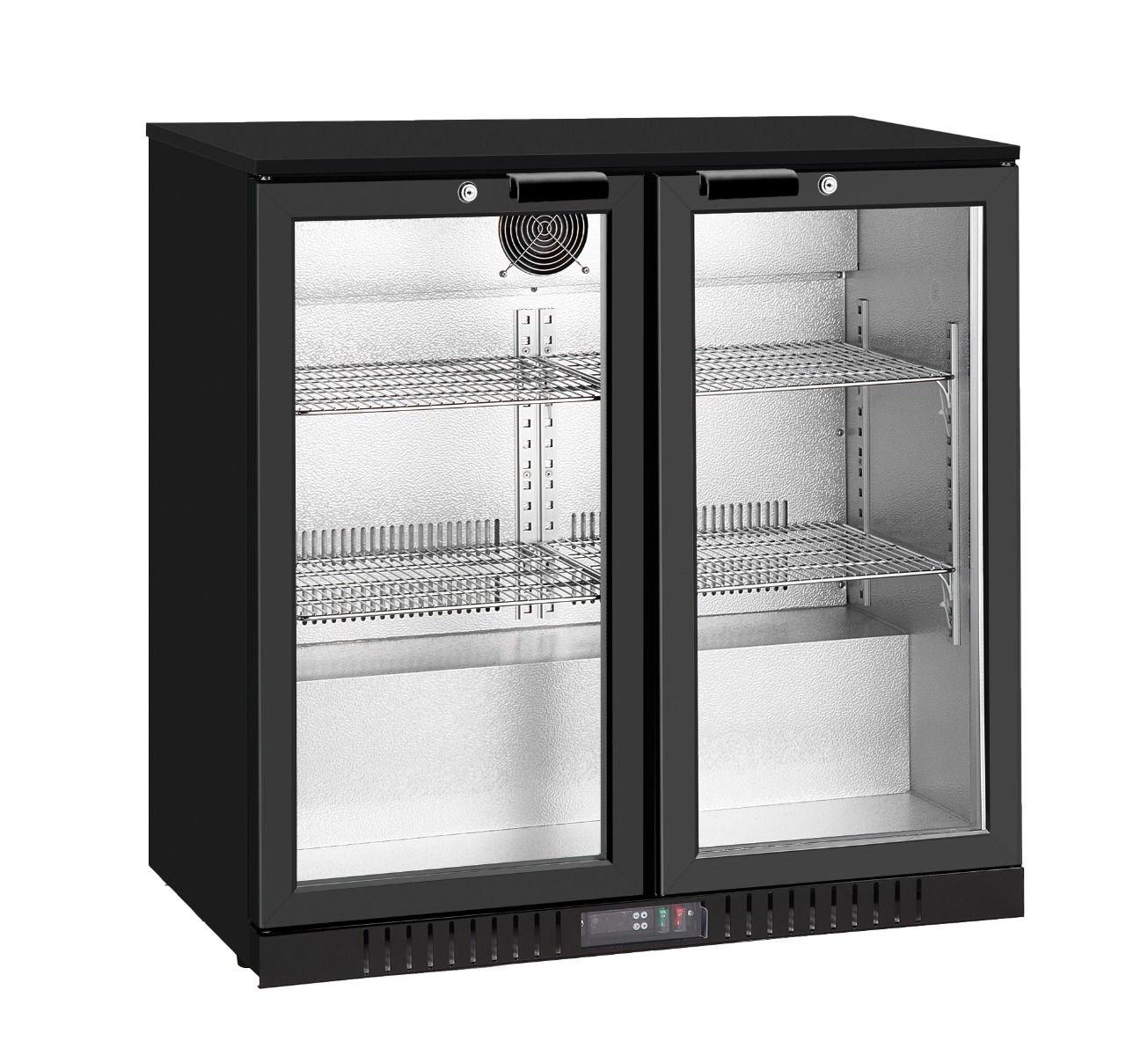 Thermaster Under Bench double Heated Glass Doors Bar Fridge/Cooler with heater switch - LG-208TD