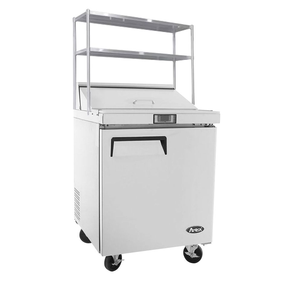 Atosa 1 Door Sandwich Prep Table Fridge With Over Shelf