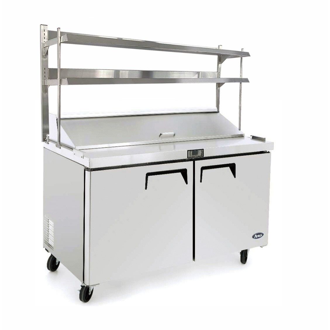Atosa 2 Door Sandwich Prep Table Fridge With Over Shelf - MSF8302OS