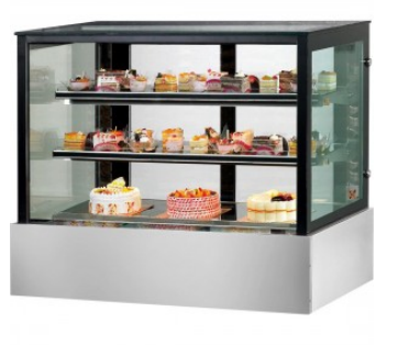 Bonvue Black Trim Square Glass Cake Display 1200mm