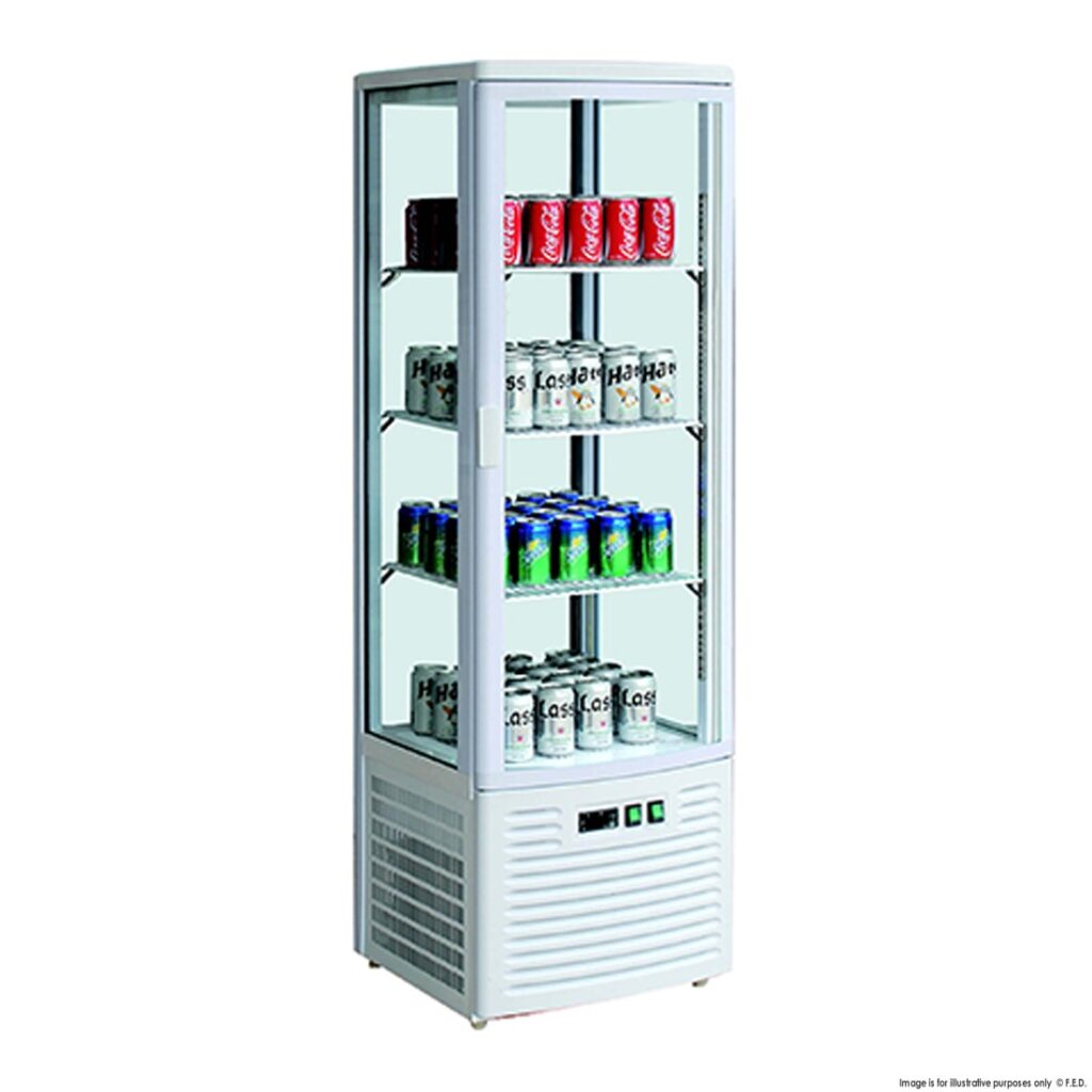 Four-sided Countertop Display Fridge Ivory-white