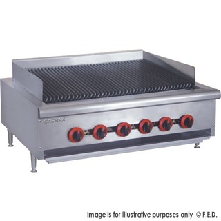 QR-36E Natural Gas 6 Burner Char Grill Top