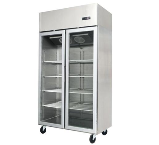 Commercial Upright Freezers - Two Door Stainless Steel Glass / Display Freezer - 1300 Litre - JUFD1300A