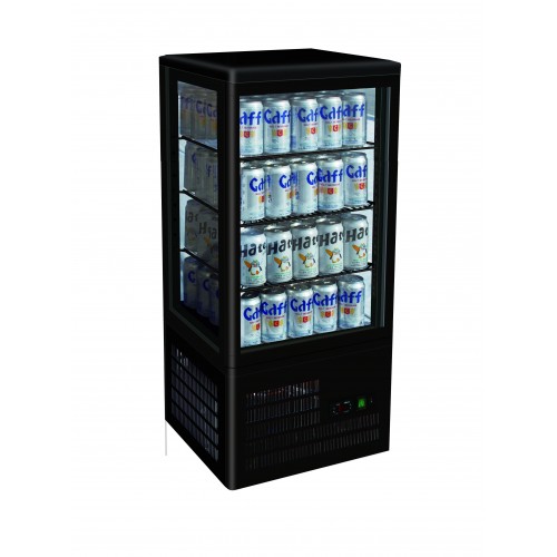 Four Sided Countertop Display Fridge Black